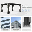 Louvered Pergola Gray with Galvanized Steel Roof