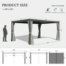 Louvered Pergola Gray with Galvanized Steel Roof