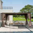 Louvered Pergola Brown with Galvanized Steel Roof
