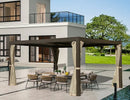 Louvered Pergola Brown with Galvanized Steel Roof