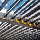 Louvered Pergola Brown with Galvanized Steel Roof