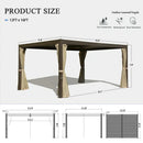 Louvered Pergola Brown with Galvanized Steel Roof