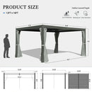 Louvered Pergola Gray with Galvanized Steel Roof