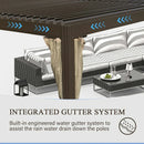 Louvered Pergola Brown with Galvanized Steel Roof