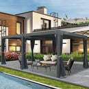 Louvered Pergola Gray with Galvanized Steel Roof