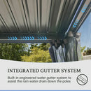 Louvered Pergola Gray with Galvanized Steel Roof