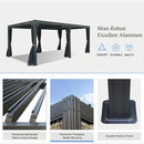 Louvered Pergola Gray with Galvanized Steel Roof