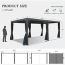 Louvered Pergola Gray with Galvanized Steel Roof