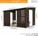 10'x12' Wall Mounted Sunroom with Side Door