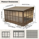 10'x14' Wall Mounted Sunroom with Side Door