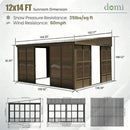 12'x14' Wall Mounted Sunroom with Side Door