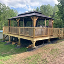 Wood Gazebo with Galvanized Steel Roof - Cedar Post