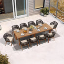 PURPLE LEAF Patio Dining Set with Sunbrella Fabric Cushions and Aluminum Table All-Weather Wicker Patio Table Set for Deck