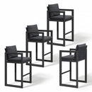 PURPLE LEAF Caesar Bar Stools Modern Aluminum Barstools with Stainless Removable Cushion for Kitchen Outside Island Backyard