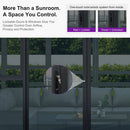 PURPLE LEAF Luxury Sunroom Solarium 360° Transparent Outdoor Living Room with Elegant Curtains Outdoor Gazebo with 4-Side Sliding Doors and Windows for Entertaining