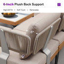 PURPLE LEAF Sicilia L-Shaped Modular Outdoor Sectional with Oatmeal Greige Cushions Flexible Layout for Garden Poolside