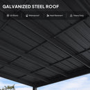 PURPLE LEAF Premium Wall-Mounted Lean to Gazebo with Galvanized Steel Roof for Outdoor Living
