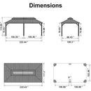 PURPLE LEAF Hardtop Gazebo Featuring Galvanized Steel Double Roof and Bronze Aluminum Frame with Curtains and Netting for Patio and Poolside