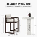 PURPLE LEAF Caesar Bar Stools Modern Aluminum Barstools with Stainless Removable Cushion for Kitchen Outside Island Backyard