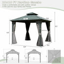 Hardtop Gazebo Classic W/ Netting & Curtain