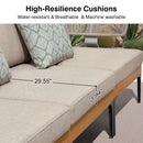 PURPLE LEAF Sicilia U-Shaped Modular Outdoor Sectional with Oatmeal Greige Cushions Flexible Layout for Porch Backyard