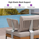 PURPLE LEAF Sicilia L-Shaped Modular Outdoor Sectional with Oatmeal Greige Cushions Flexible Layout for Garden Poolside