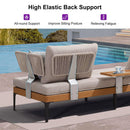 PURPLE LEAF Sicilia Classical Modular Outdoor Sectional with Oatmeal Greige Cushions Flexible Layout for Commercial Spaces