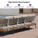 PURPLE LEAF Sicilia L-Shaped Modular Outdoor Sectional with Oatmeal Greige Cushions Flexible Layout for Garden Poolside