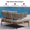 PURPLE LEAF Sicilia L-Shaped Modular Outdoor Sectional with Oatmeal Greige Cushions Flexible Layout for Garden Poolside