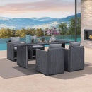 PURPLE LEAF Sanori Outdoor Dining Set Weather-Resistant Aluminum Table and Chairs Set with Backrest Pillow and Olefin Cushions for Deck