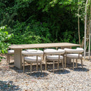 PURPLE LEAF Provence Patio Dining Set Luxury Modern Conversation Set Aluminum Large Rectangle Dining Table and Chairs with Olefin Cushion Outdoor Furniture Set for Garden Porch Deck Backyard