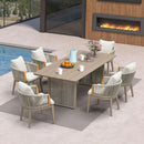 PURPLE LEAF Hailar Outdoor Dining Set for Family, Aluminum Outdoor Patio Table and Chairs Set with Olefin Cushions, Patio Furniture Set for Garden or Deck