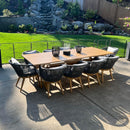 PURPLE LEAF Teak Patio Dining Set with Cushions and Pillow All-Weather Wicker Patio Table Set for Garden, Deck, and Yard