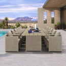 PURPLE LEAF Sanori Patio Dining Set Modern Large Weather-Resistant Table and Aluminum Chairs with Cushions for Garden Beige