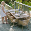 PURPLE LEAF 7/9/11 Pieces Outdoor Dining Set Aluminium Dining Table and Woven Rattan Chairs Dining Furniture Set with Cushions for Deck Patio Champagne