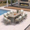 PURPLE LEAF Hailar Outdoor Dining Set for Family, Aluminum Outdoor Patio Table and Chairs Set with Olefin Cushions, Patio Furniture Set for Garden or Deck