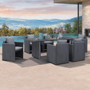 PURPLE LEAF Sanori Outdoor Dining Set Weather-Resistant Aluminum Table and Chairs Set with Backrest Pillow and Olefin Cushions for Deck