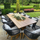 PURPLE LEAF Teak Patio Dining Set with Cushions and Pillow All-Weather Wicker Patio Table Set for Garden, Deck, and Yard