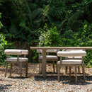 PURPLE LEAF Provence Patio Dining Set Luxury Modern Conversation Set Aluminum Large Rectangle Dining Table and Chairs with Olefin Cushion Outdoor Furniture Set for Garden Porch Deck Backyard