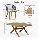 PURPLE LEAF Teak Patio Dining Set with Cushions and Pillow All-Weather Wicker Patio Table Set for Garden, Deck, and Yard