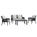 PURPLE LEAF Rivra 4-Piece Patio Conversation Set with Wicker Chairs and Thick Sofa Cushions for Garden