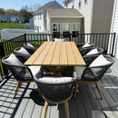 PURPLE LEAF Teak Patio Dining Set with Cushions and Pillow All-Weather Wicker Patio Table Set for Garden, Deck, and Yard