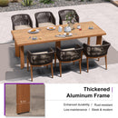PURPLE LEAF Patio Dining Set with Sunbrella Fabric Cushions and Aluminum Table All-Weather Wicker Patio Table Set for Deck