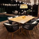 PURPLE LEAF Teak Patio Dining Set with Cushions and Pillow All-Weather Wicker Patio Table Set for Garden, Deck, and Yard