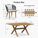 PURPLE LEAF Teak Patio Dining Set with Cushions and Pillow All-Weather Wicker Patio Table Set for Garden, Deck, and Yard