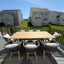 PURPLE LEAF Teak Patio Dining Set with Cushions and Pillow All-Weather Wicker Patio Table Set for Garden, Deck, and Yard