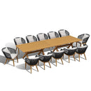 PURPLE LEAF Teak Patio Dining Set with Cushions and Pillow All-Weather Wicker Patio Table Set for Garden, Deck, and Yard