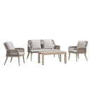 PURPLE LEAF Rivra 4-Piece Patio Conversation Set with Wicker Chairs and Thick Sofa Cushions for Garden