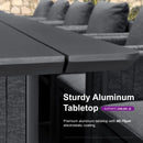 PURPLE LEAF Sanori Outdoor Dining Set Weather-Resistant Aluminum Table and Chairs Set with Backrest Pillow and Olefin Cushions for Deck