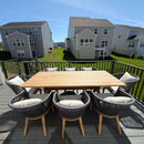 PURPLE LEAF Teak Patio Dining Set with Cushions and Pillow All-Weather Wicker Patio Table Set for Garden, Deck, and Yard
